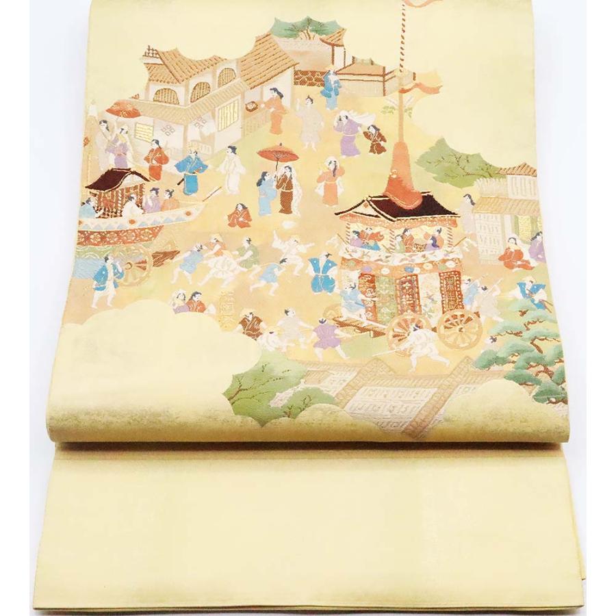 留袖用 袋帯 正絹 四季倭絵鋳形屏風 本金箔 源氏物語 全通 Mサイズ