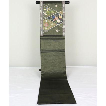 訪問着用 西陣織袋帯 正絹 刺繍花鳥紋 Mサイズ F3719 新品 レディース
