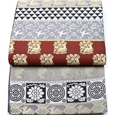 訪問着用 袋帯 正絹 荒磯 花兎 名物裂 Lサイズ F3765 新品 レディース 