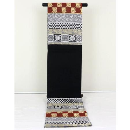 訪問着用 袋帯 正絹 荒磯 花兎 名物裂 Lサイズ F3765 新品 レディース 