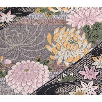 訪問着用 袋帯 正絹 菊 紅葉 Mサイズ F3824 美品 レディース オール 