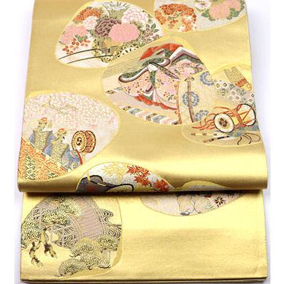 留袖用 袋帯 正絹 王朝巻絵 源氏物語 Lサイズ F4040 新品 レディース 