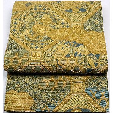 留袖用 袋帯 正絹 金山寺織 小槌 宝袋 天井紋 Lサイズ F4070 新品 