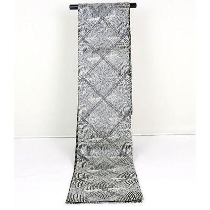 無月 訪問着用 袋帯 正絹 刺繍菱文 全通 Lサイズ F4119 新品 