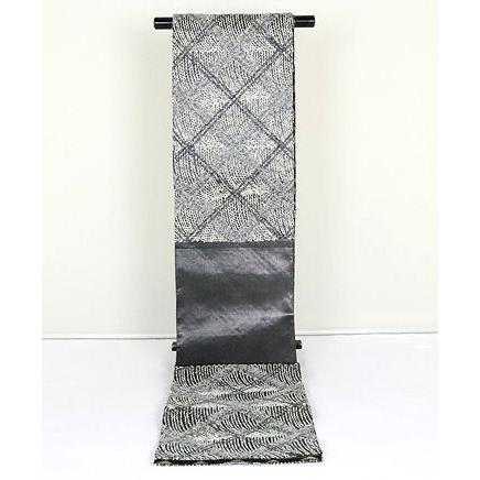無月 訪問着用 袋帯 正絹 刺繍菱文 全通 Lサイズ F4119 新品 