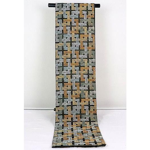 ブランド登録なし 聚楽謹製 お洒落訪問着用 西陣織袋帯 正絹 黒 モール  