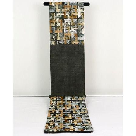 ブランド登録なし 聚楽謹製 お洒落訪問着用 西陣織袋帯 正絹 黒 モール  