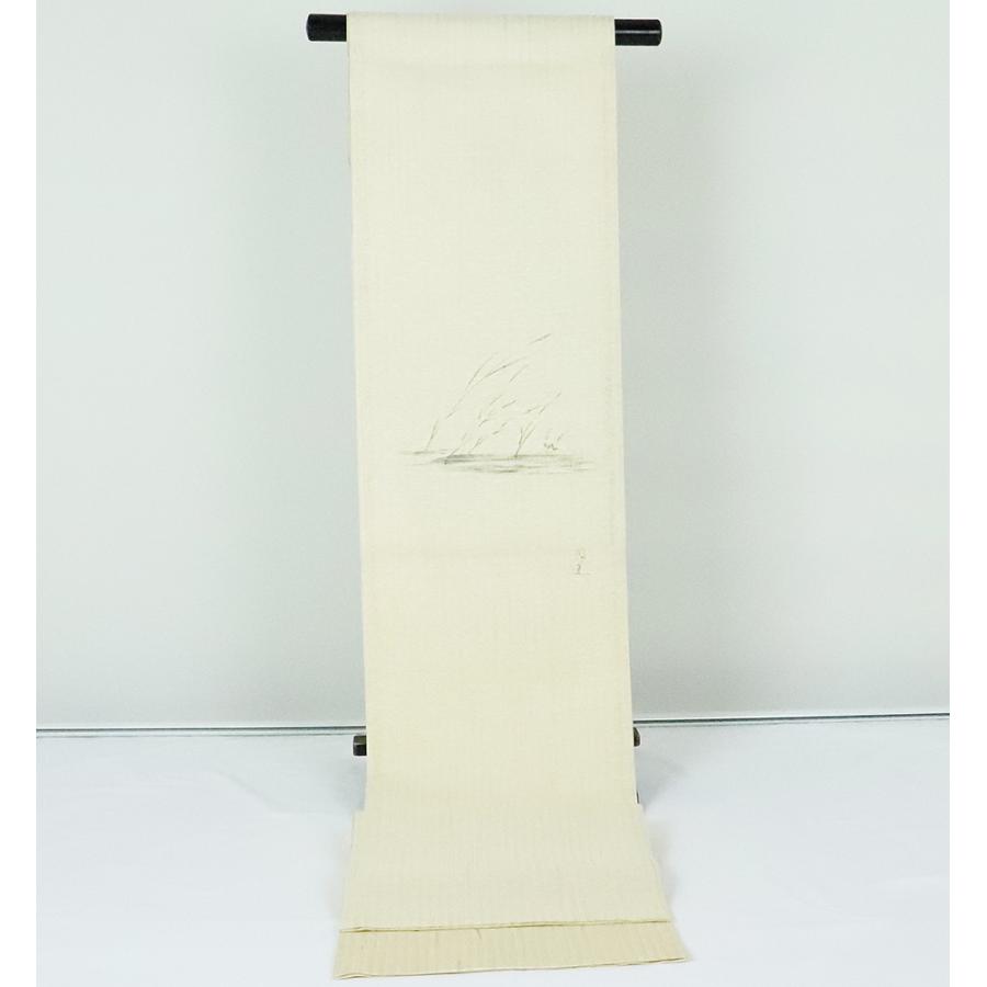 お洒落訪問着用 陽道庵 西陣織袋帯 正絹 紙布織 水墨画 Lサイズ F4299