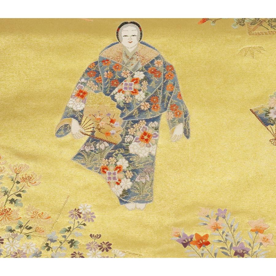 508my97◇長嶋成織物 本金箔 瀞金錦 初代由水十久「児戯」