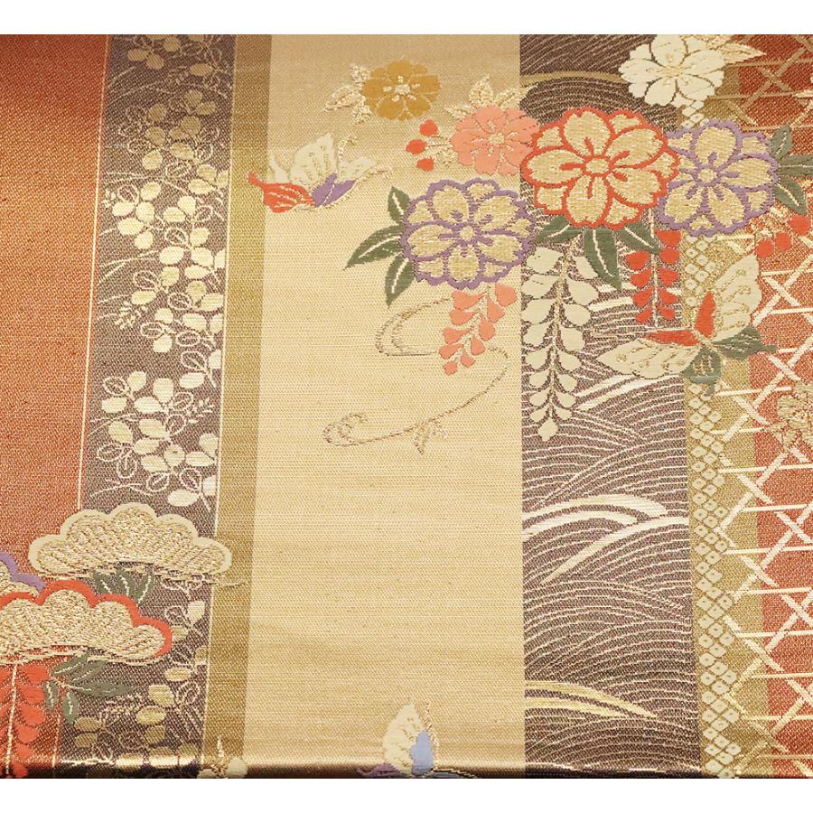 訪問着用 袋帯 正絹 桜 松竹梅 藤Mサイズ F4871 未使用品 着物