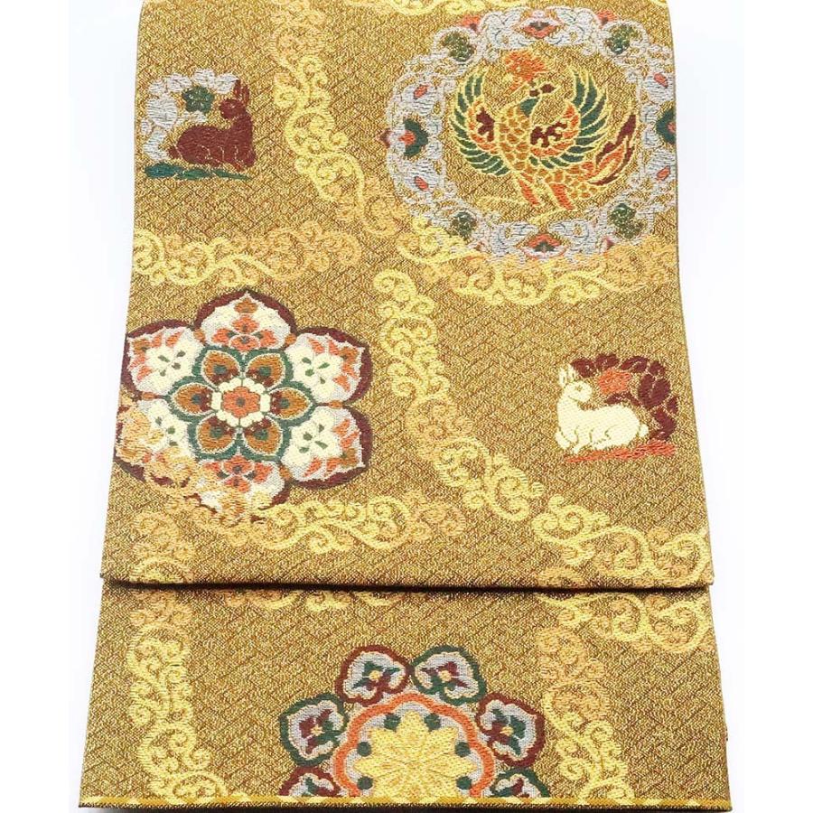 留袖用 袋帯 華羅紗 金 華文 花兎 鳳凰 Lサイズ F5479 新品 公式行事 