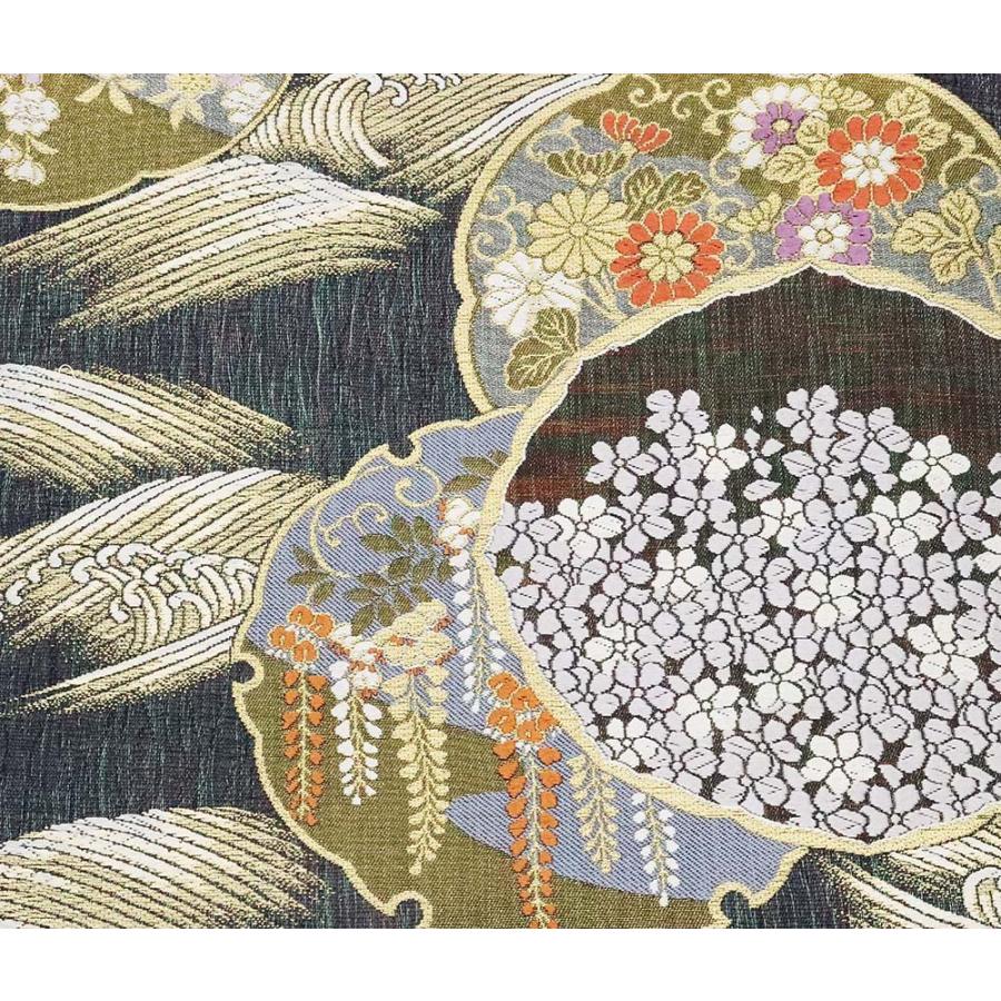 訪問着用 袋帯 櫛織 黒 金 松竹梅 雪輪紋 Lサイズ F5486 美品 公式行事 