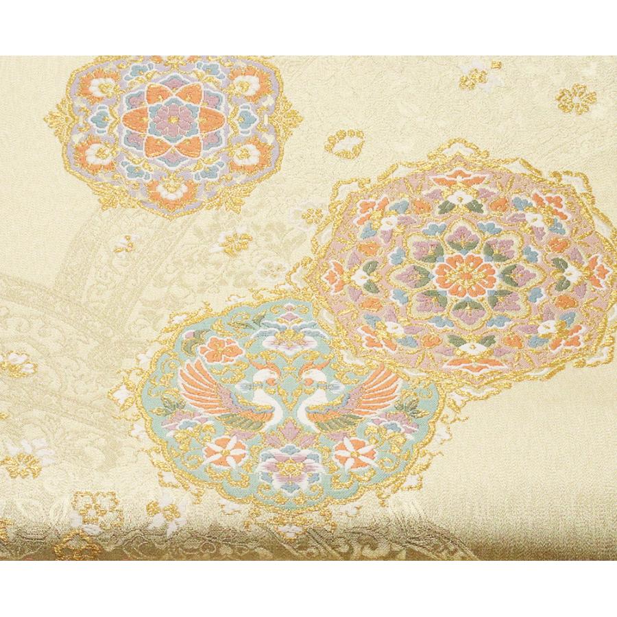 留袖用 袋帯 正絹 金 正倉院文様 向い鳳凰 華文 唐花 Mサイズ F5672 