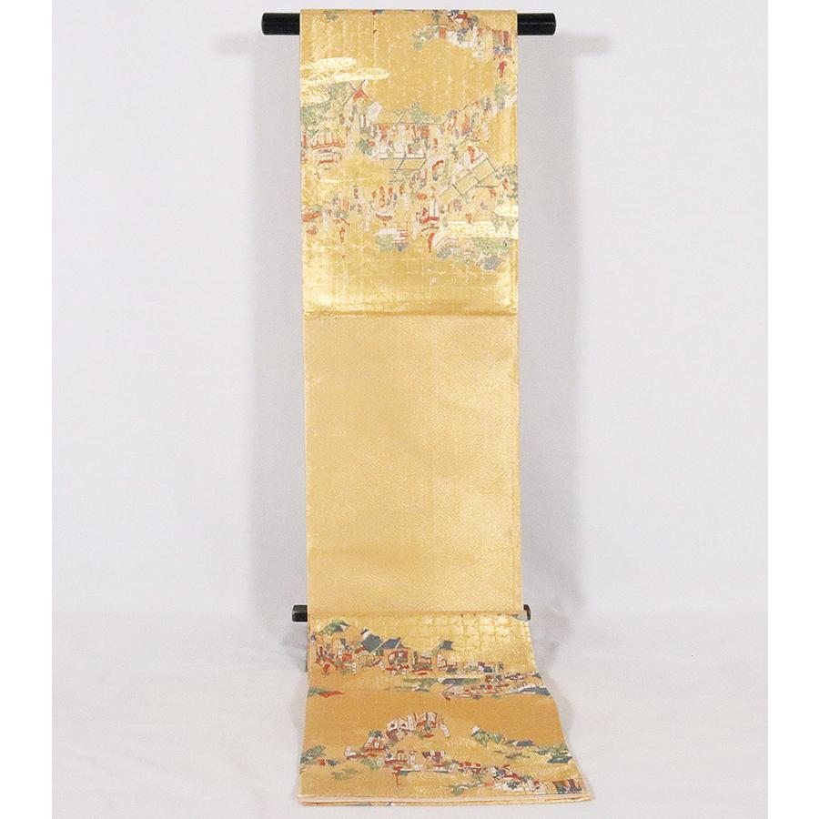 岡文織物謹製 留袖用 西陣織袋帯 正絹 本金箔 京三景 祇園巡行図 M  