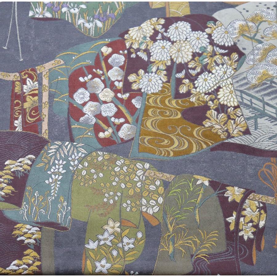 礼装用 西陣織袋帯 正絹 壱阡弐百織 琳派誰ヶ袖文 四君子 松竹梅 桜 菊