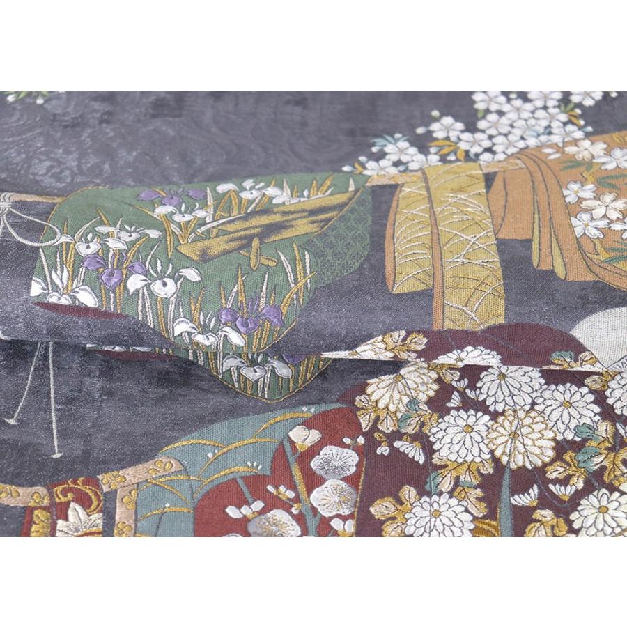 礼装用 西陣織袋帯 正絹 壱阡弐百織 琳派誰ヶ袖文 四君子 松竹梅 桜 菊