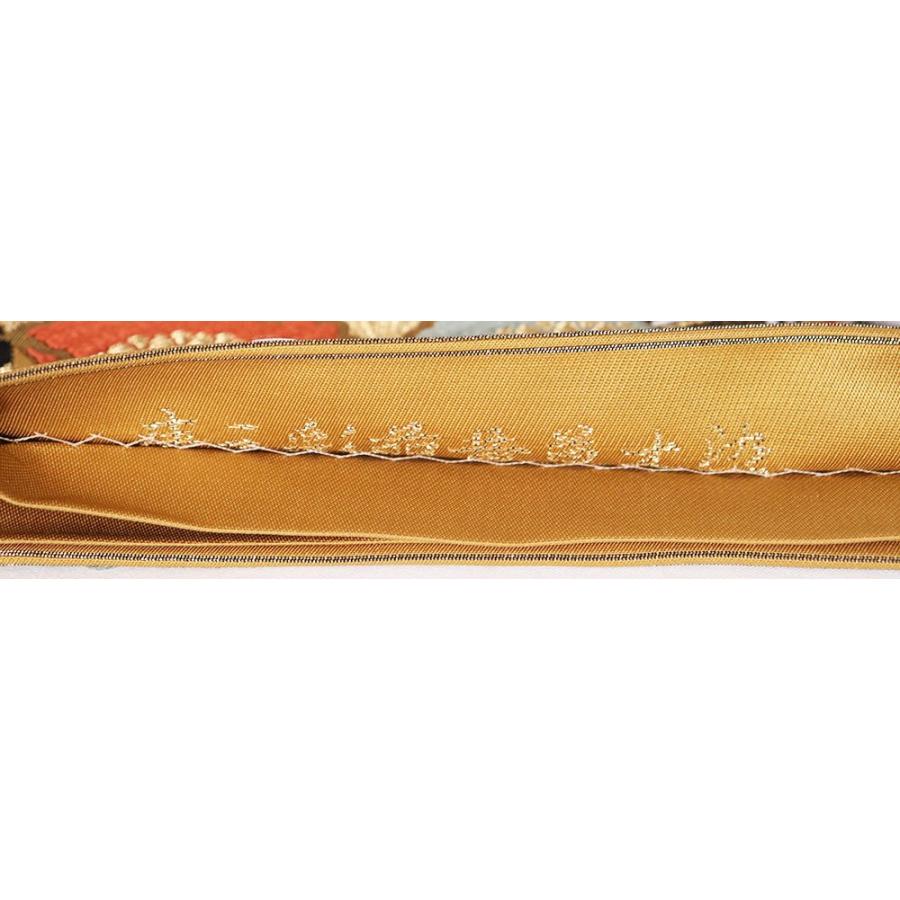 礼装用 袋帯 正絹 金茶 鳳凰 唐花 華文 青海波 花菱 Lサイズ F6536 