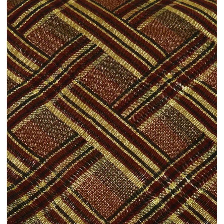 ひなや謹製 礼装用 西陣織袋帯 正絹 金 赤紫 黒 緑 菱文 斜め縞 L  