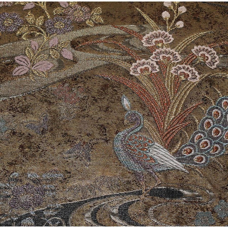 豪華絢爛 孔雀 牡丹 菊 金糸刺繍 振袖用 袋帯 フォーマル 九百錦本金