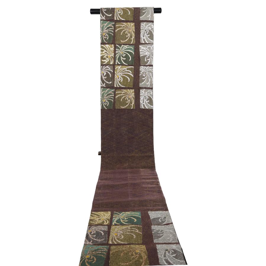 シルバー 乱菊袋帯　乱菊訪問着お２つおまとめ シルック 東レシルック 糸使用 洗える 袋帯 織・乱菊(ベージュ×セイジ