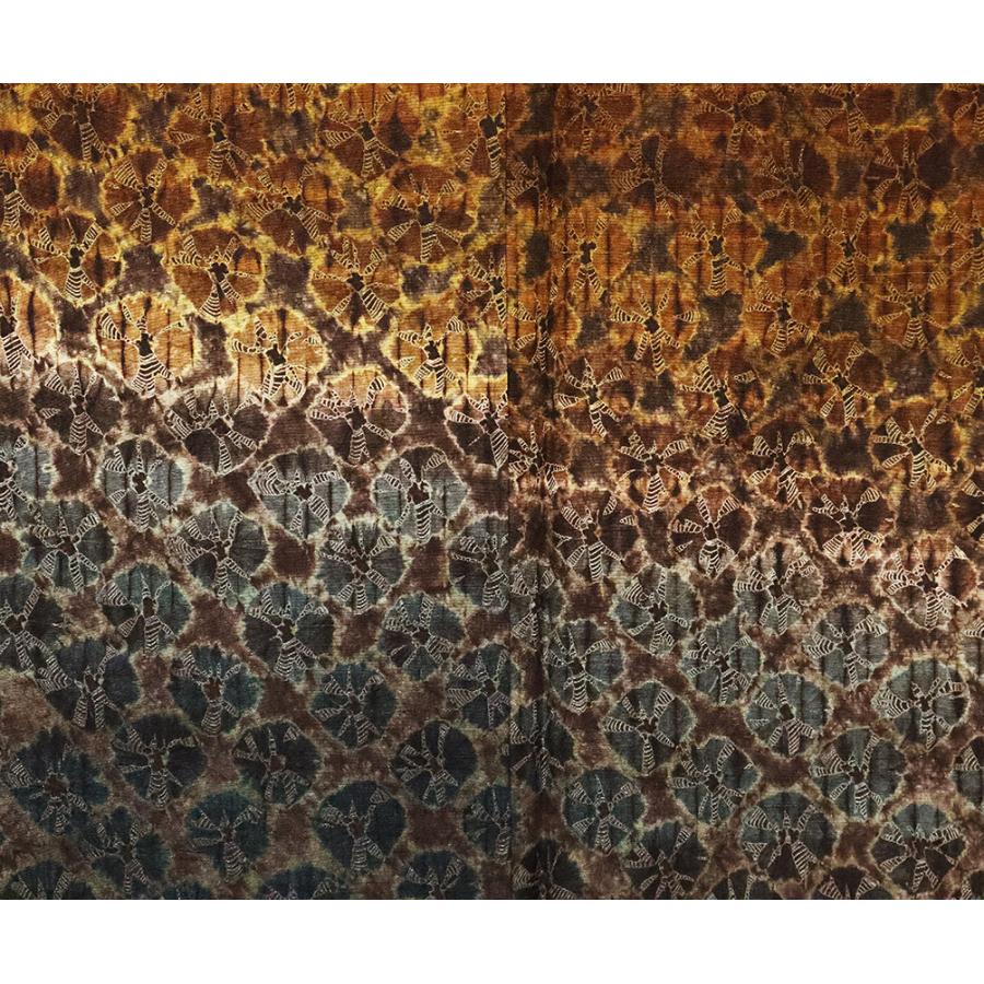 紬織地　総絞り訪問着　正絹　絞り菱文　ki19659の画像