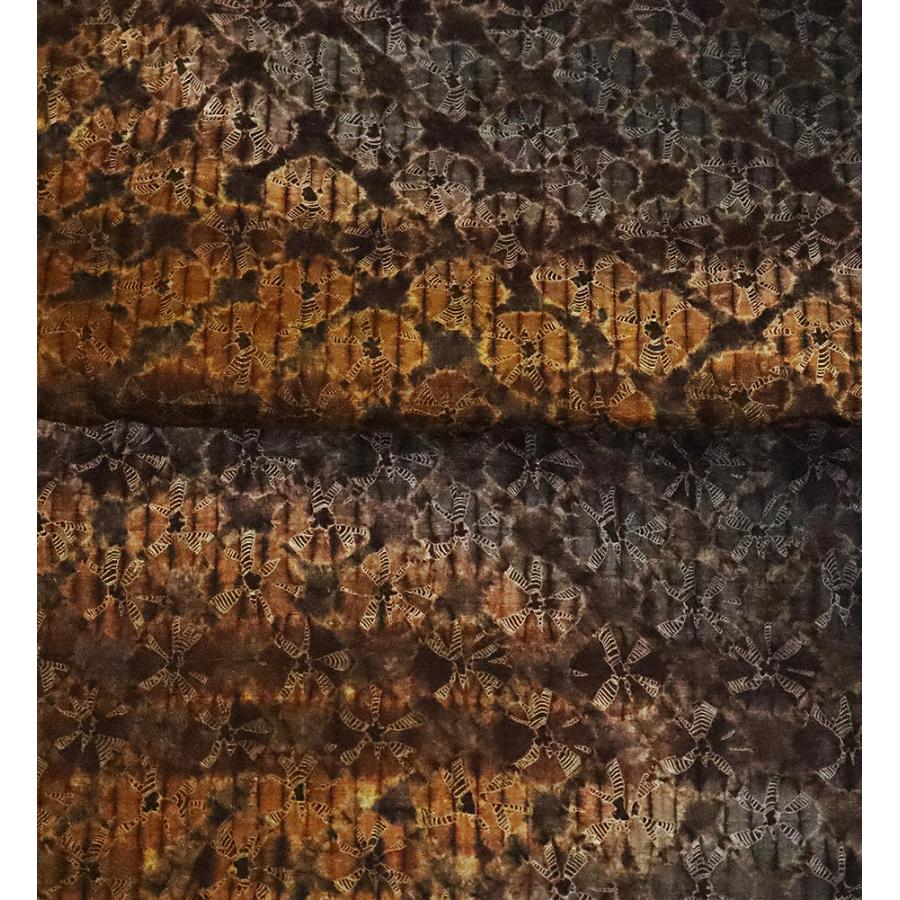紬織地　総絞り訪問着　正絹　絞り菱文　ki19659の画像