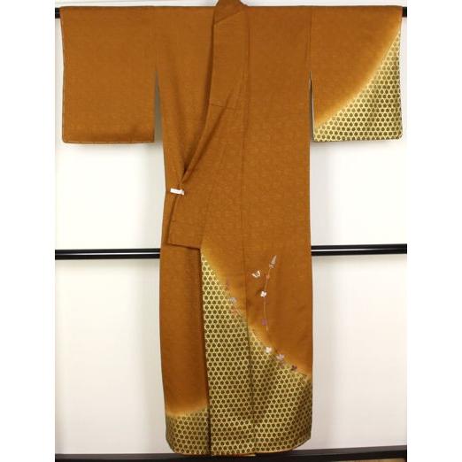 訪問着 正絹 刺繍花蝶 ki19785 仕立て上がり お出かけはお着物で 
