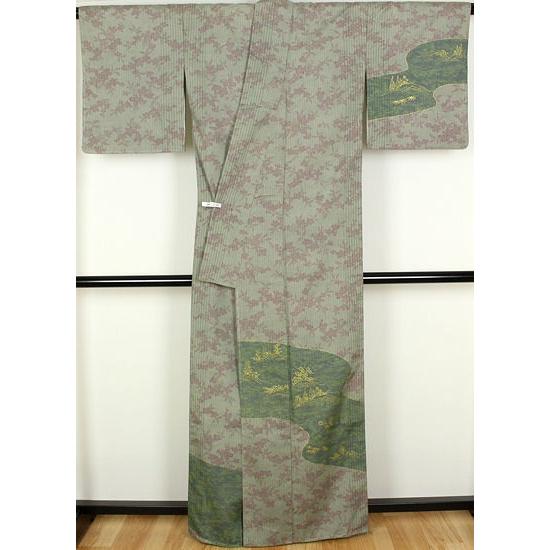 訪問着 紬 正絹 四季花に茶屋辻 ki20091 未使用品 仕立て上がり