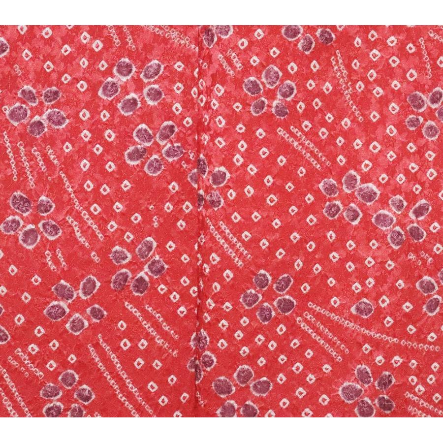 絞り訪問着 袷 正絹 絞り梅花 赤 ki20617 美品 着物 Mサイズ