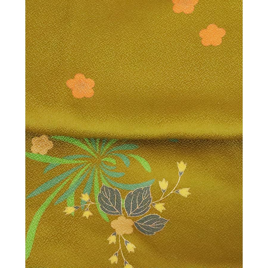 訪問着 正絹 黄土色 桐 菊 梅 Lサイズ ki20227 新品 公式行事 送料無料 