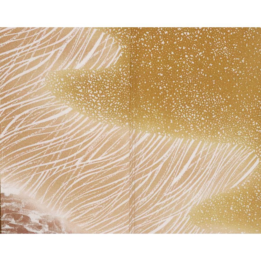 小野るい荘氏作 友禅訪問着 袷 正絹 波柄 若草色 Mサイズ ki20618 新品  