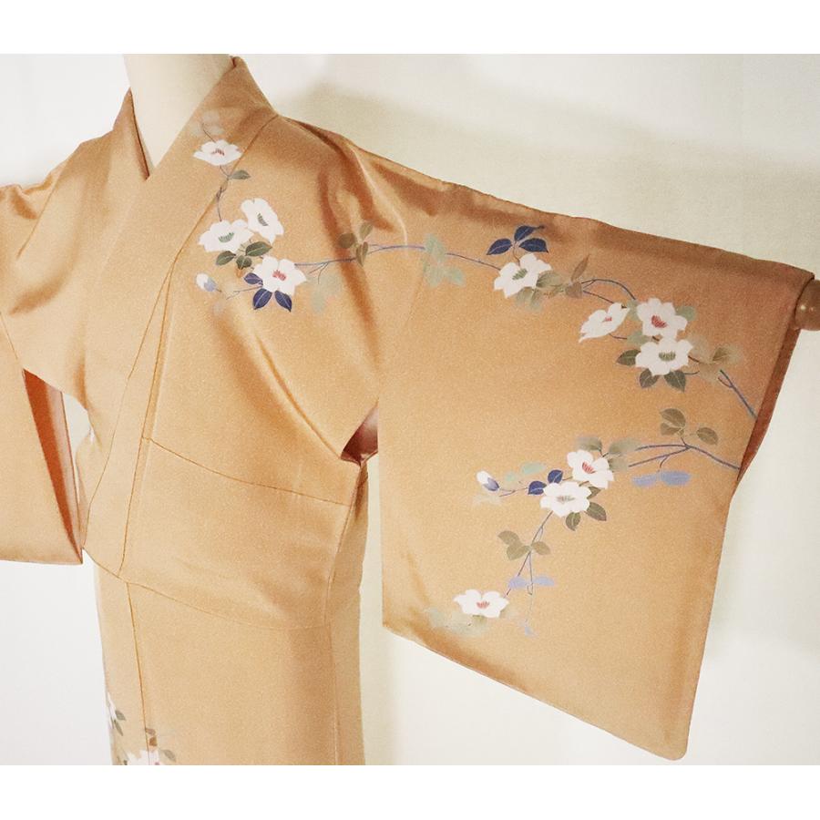 訪問着　付下げ　袷　正絹　薄橙　オレンジベージュ nt10.jpg