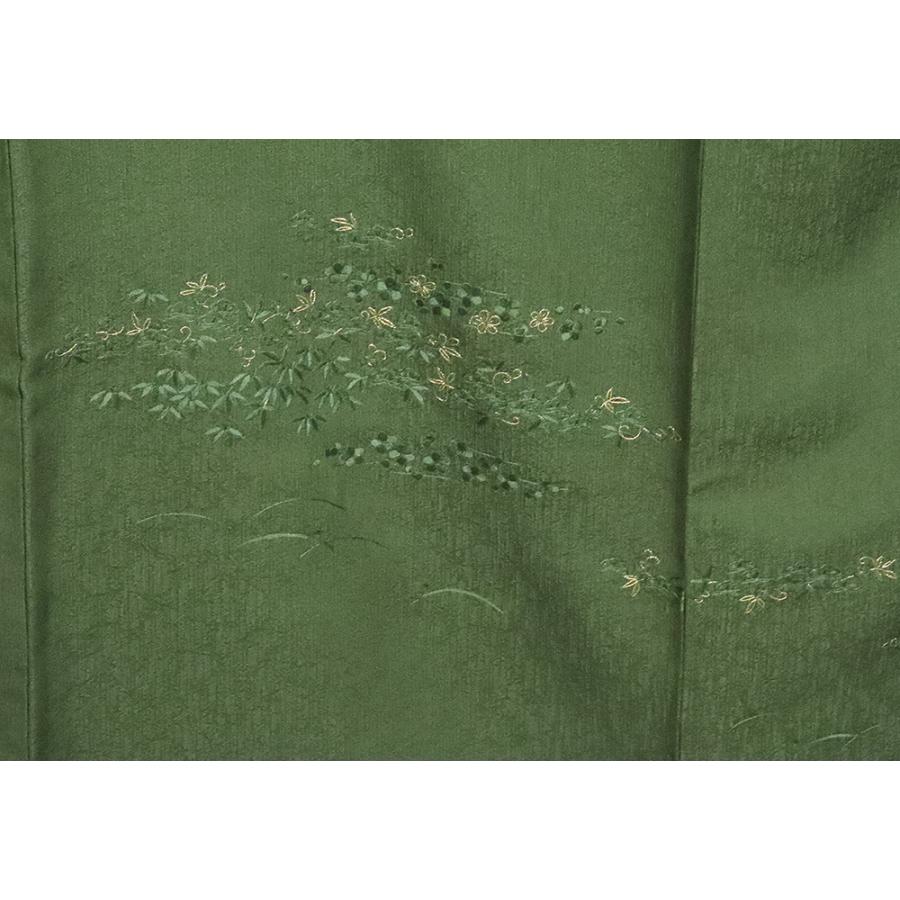 訪問着 正絹 緑 総刺繍 松竹梅 Mサイズ ki20706 着物 女性用 公式行事 