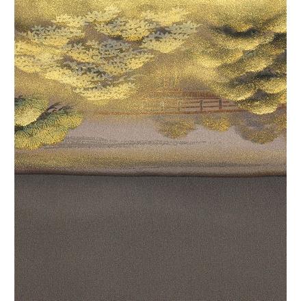 色留袖 袷 正絹 金彩 松風景 Mサイズ ki20754 美品 着物 レディース  