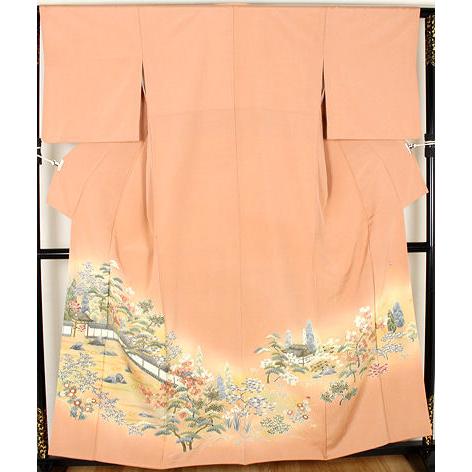 久保耕謹製 色留袖 袷 正絹 石庭 Lサイズ ki21331 美品 着物 