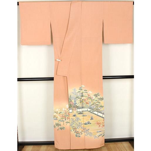 久保耕謹製 色留袖 袷 正絹 石庭 Lサイズ ki21331 美品 着物 