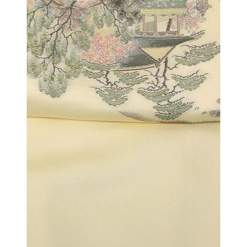 色留袖 袷 正絹 寿光織 三重塔 比翼仕立て Lサイズ ki21363 新品 着物 