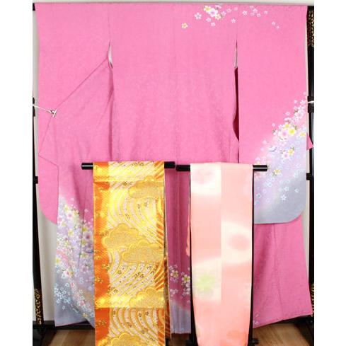 振袖 長襦袢 佐賀錦袋帯 セット Lサイズ ki21638 美品 振袖3点セット  