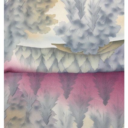 訪問着 袷 正絹 赤紫 山水画 Mサイズ kim35 新品 着物 レディース 公式 