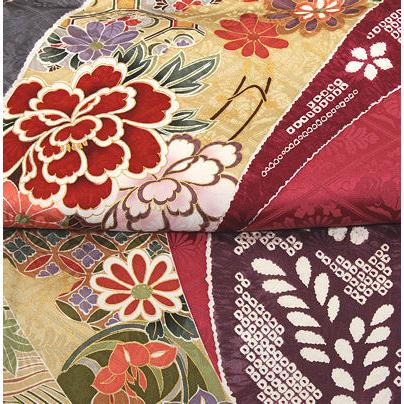 送料無料】本振袖☆正絹☆熨斗束紋ki21900【美品】