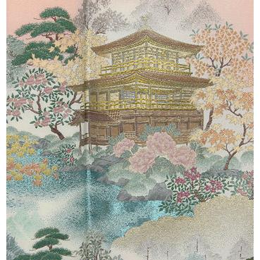 色留袖 袷 正絹 寿光織 金閣寺 Mサイズ ki22690 新品 着物 レディース 