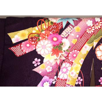 送料無料】本振袖☆正絹☆小野小町に熨斗束文 7号 ki23407【美品 