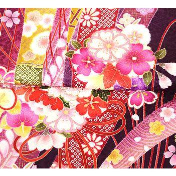 送料無料】本振袖☆正絹☆小野小町に熨斗束文 7号 ki23407【美品 