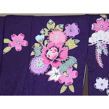 本振袖 正絹 紅型風 松竹梅 ki23627 仕立て上がり 成人式にはお着物で 