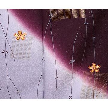 訪問着  正絹  刺繍桜・金箔源氏香　ki24097の画像