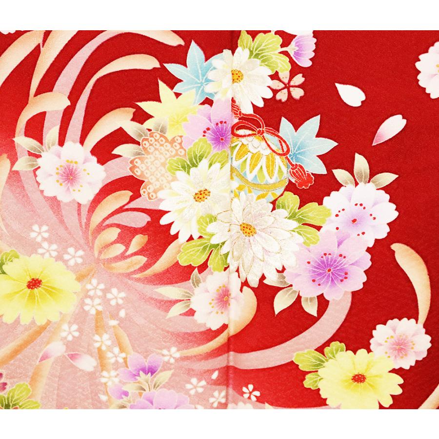 振袖 正絹 洋柄 アトリエサブ ATELIER SAB 本振袖 正絹 赤 ピンク 黄緑 乱菊 桜 LLサイズ トール