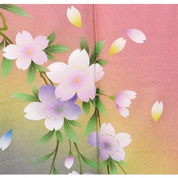 振袖 長襦袢 袋帯 セット 正絹 桜 Lサイズ ki24231 美品 振袖3点セット 