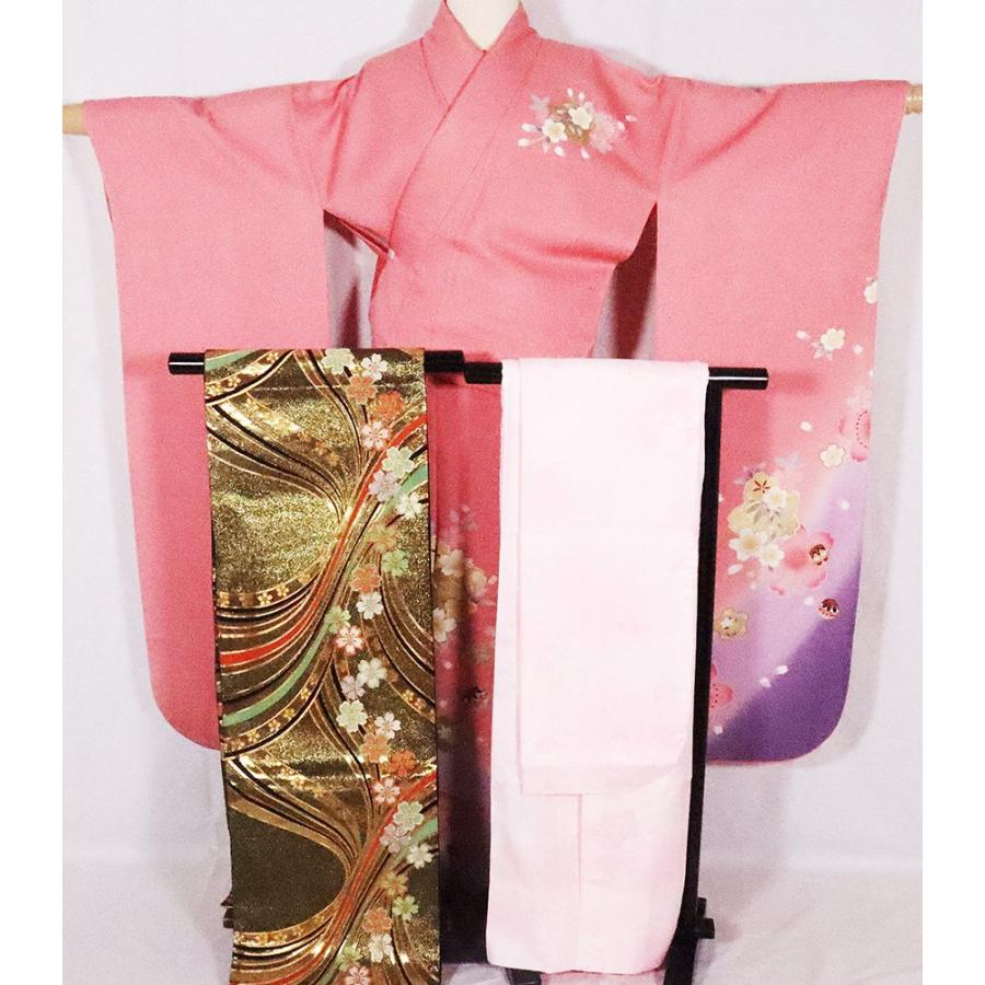[極美品] 袋帯　正絹　クリーム色　手鞠　桜　シンプル　成人式　振袖　訪問着 極美品] 袋帯 正絹 クリーム色 手鞠 桜 シンプル 成人式 振袖
