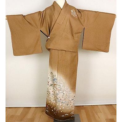 訪問着 正絹 総刺繍茶屋辻・松竹梅 ドロンワーク刺繍 ki24419  