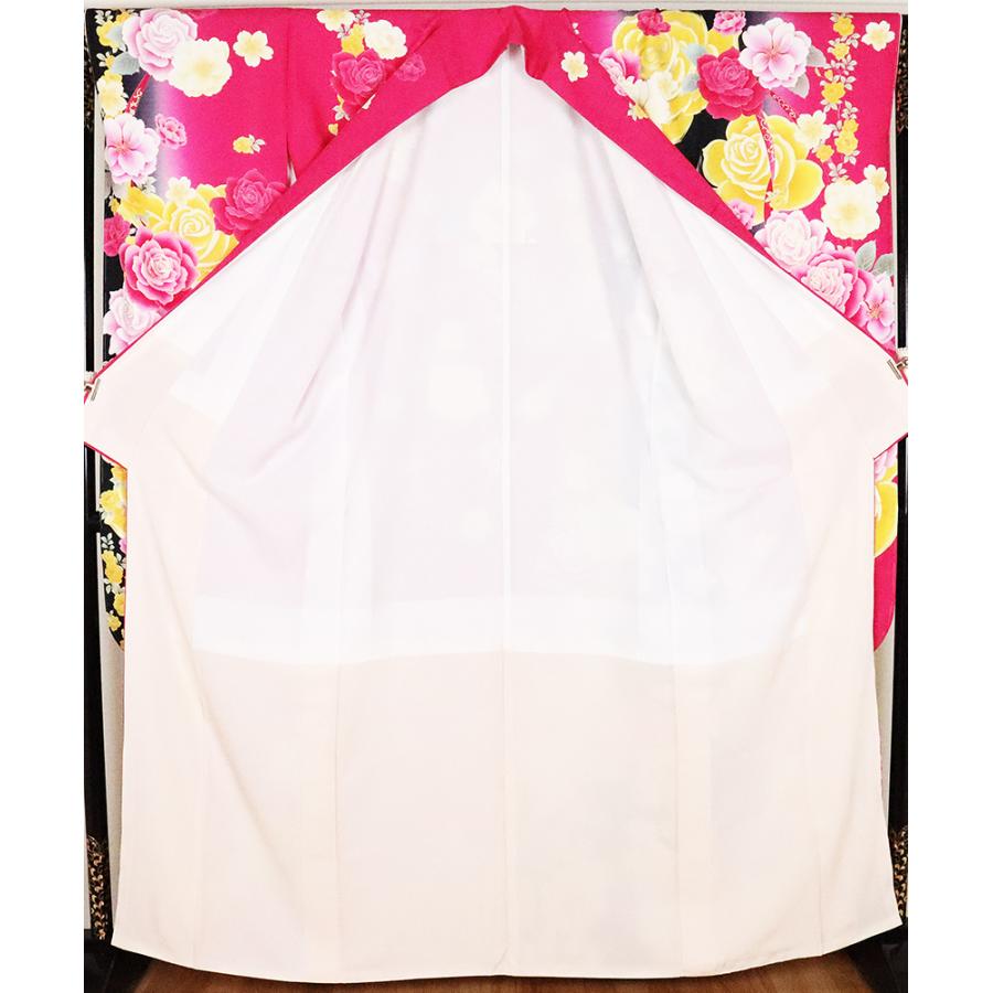 本振袖 正絹 ローズピンク 黒 薔薇 Lサイズ ki24883 新品 着物 